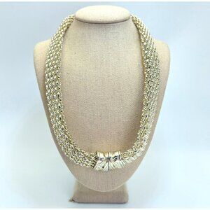 Silver Plated Heavy Link Chain Necklace Magnetic Closure Size 17.5" Length